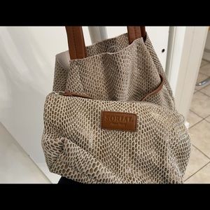 NEW SORIAL NEW YORK leather tote bag.